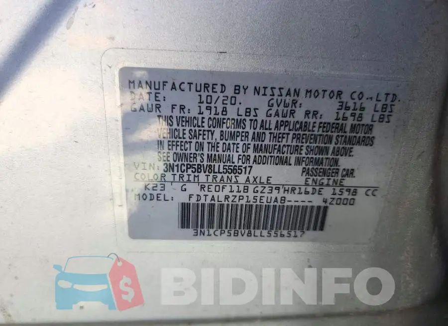 3N1CP5BV8LL556517 Photo# 12