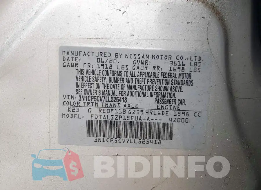 3N1CP5CV7LL525418 Photo# 12