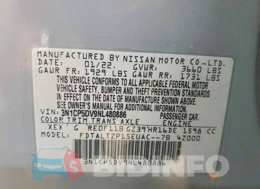 3N1CP5DV9NL480886 Photo# 12