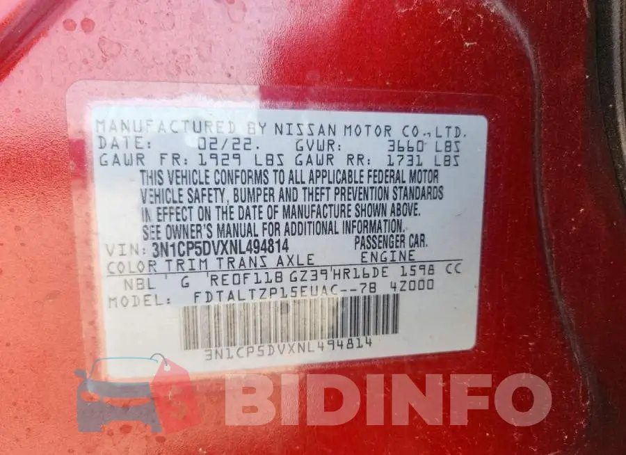 3N1CP5DVXNL494814 Photo# 13