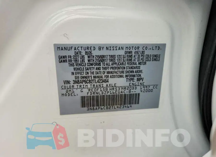 3N8AP6CB2TL423464 Photo# 12
