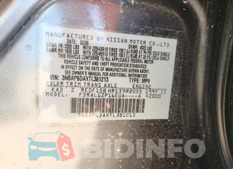 3N8AP6DAXTL381213 Photo# 13