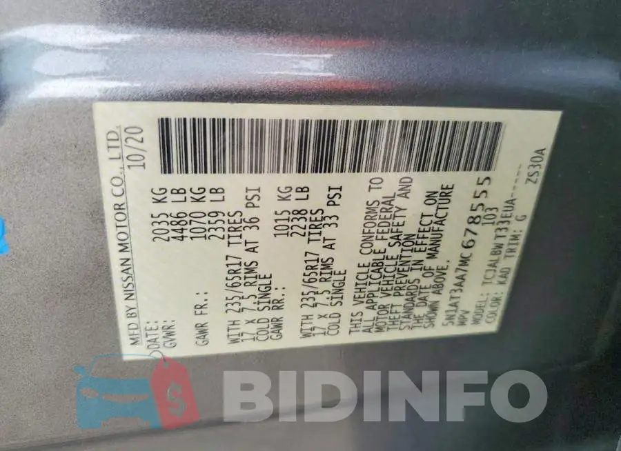 5N1AT3AA7MC678555 Photo# 13