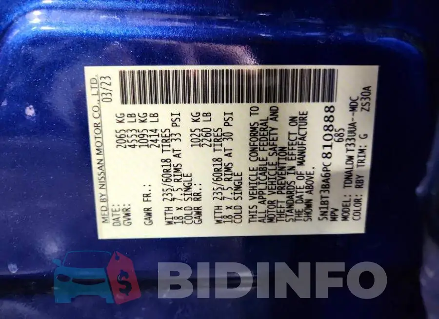 5N1BT3BA6PC810888 Photo# 13