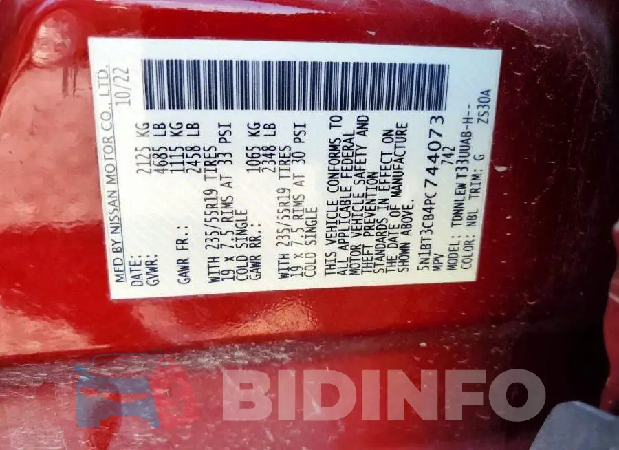 5N1BT3CB4PC744073 Photo# 13