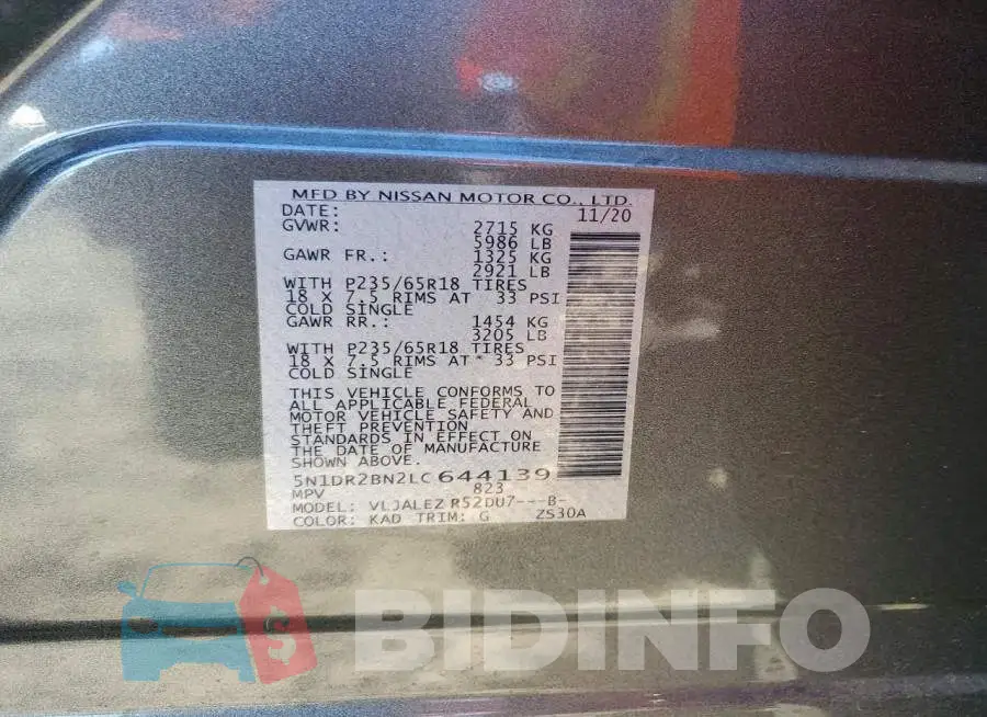 5N1DR2BN2LC644139 Photo# 13