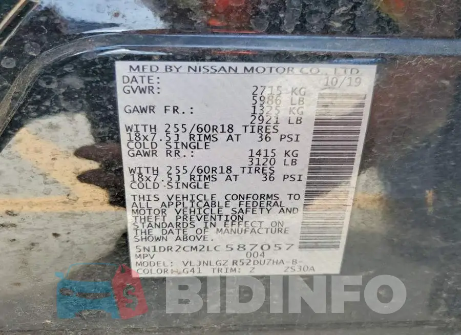 5N1DR2CM2LC587057 Photo# 13