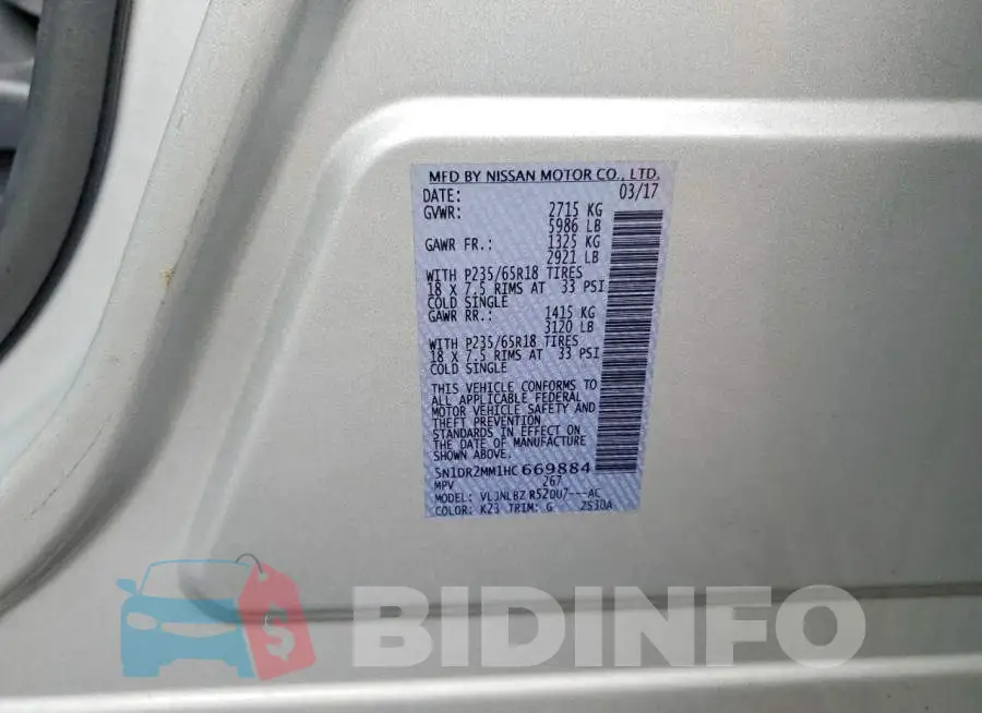 5N1DR2MM1HC669884 Photo# 13