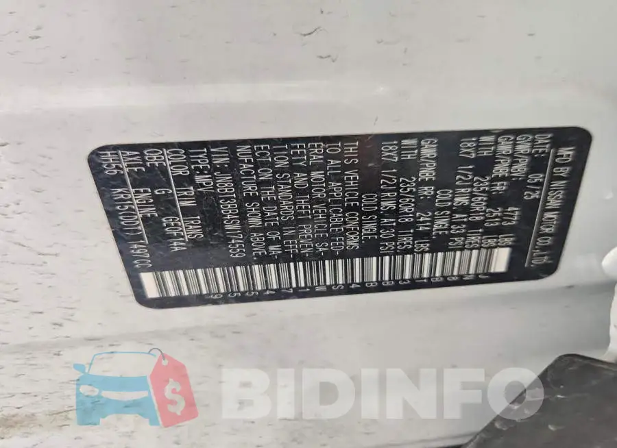 JN8BT3BB4SW174559 Photo# 14