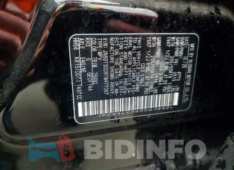 JN8BT3DD8TW477067 Photo# 14