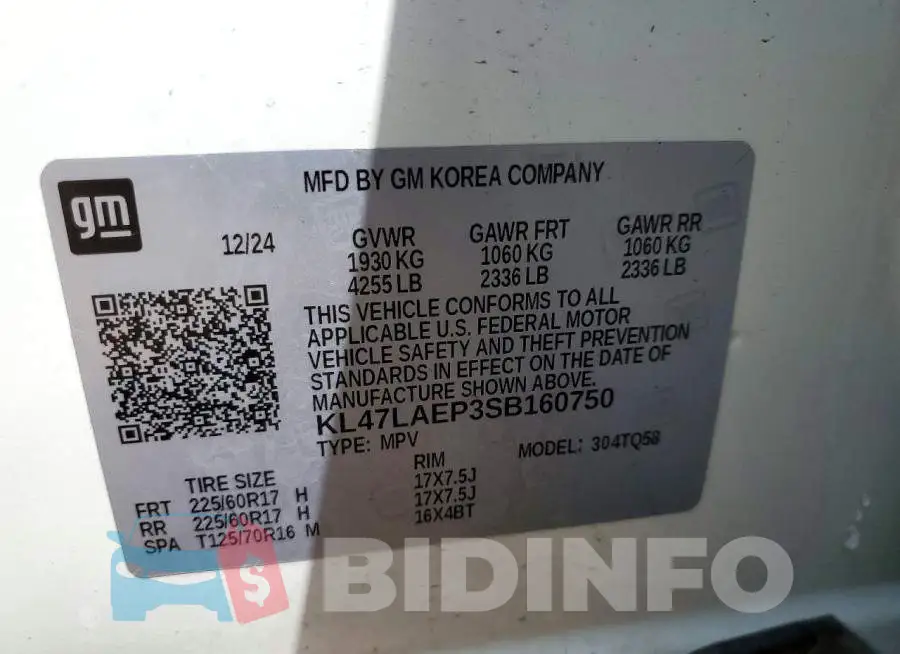 KL47LAEP3SB160750 Photo# 13