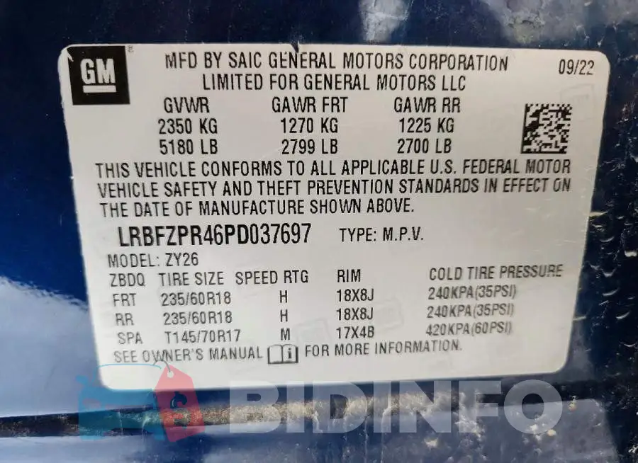LRBFZPR46PD037697 Photo# 13