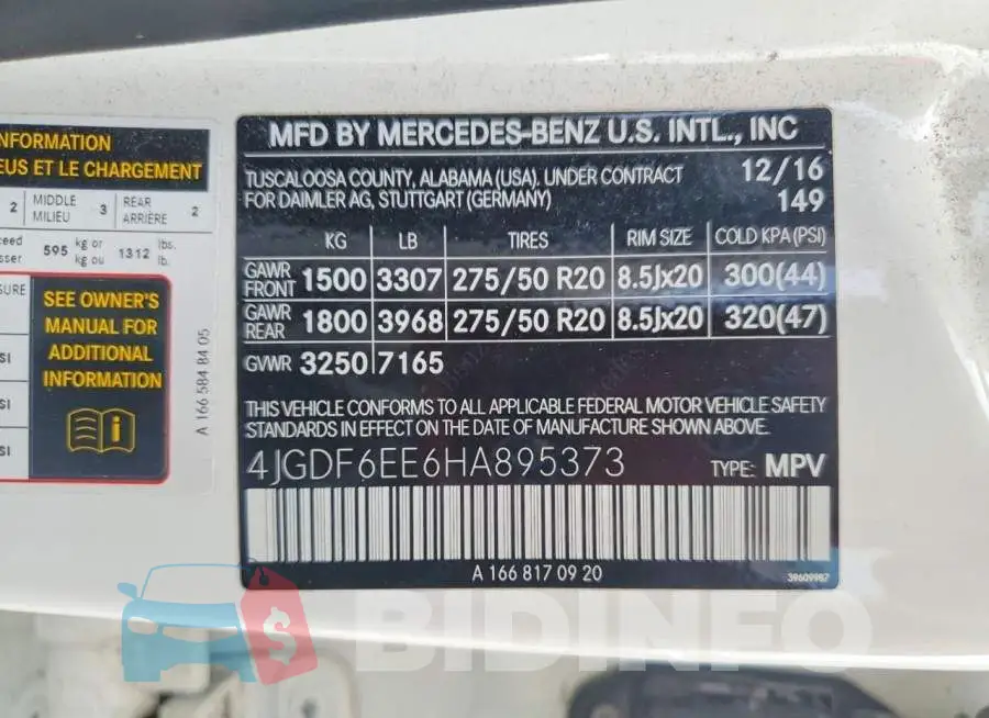 4JGDF6EE6HA895373 Photo# 13