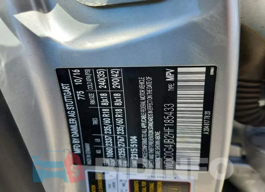 WDC0G4JB2HF185433 Photo# 13