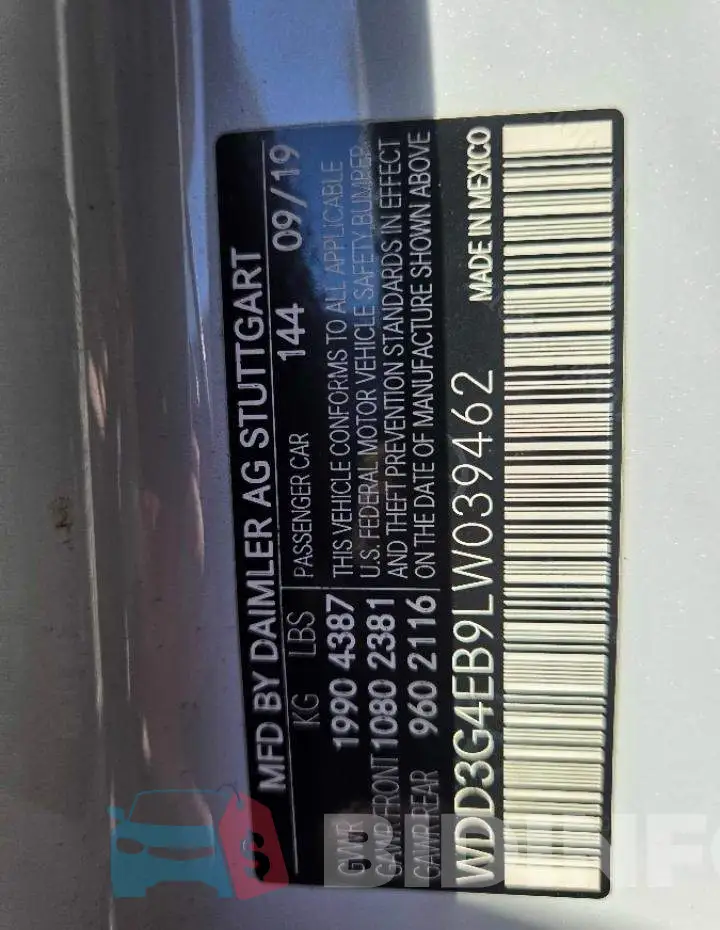 WDD3G4EB9LW039462 Photo# 10