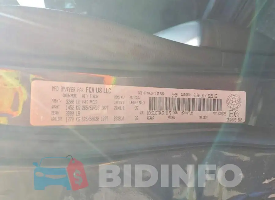 1C4SDJCT8KC711178 Photo# 13