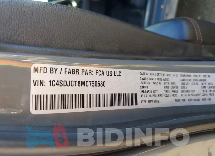 1C4SDJCT8MC750680 Photo# 14