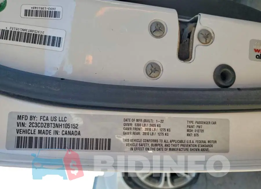2C3CDZBT3NH105152 Photo# 12