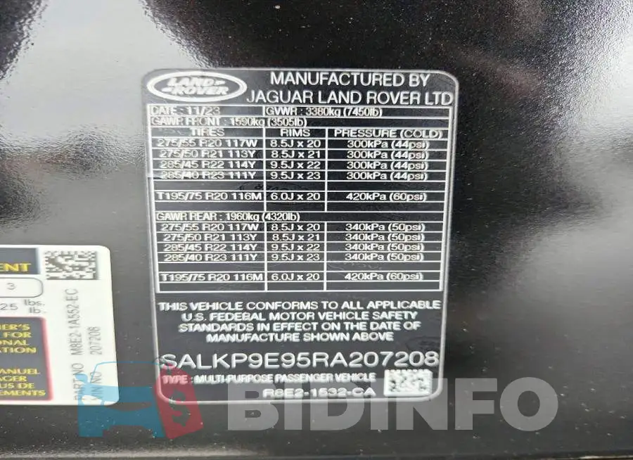 SALKP9E95RA207208 Photo# 13