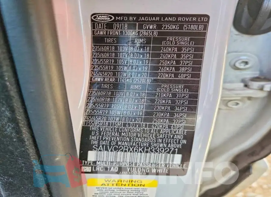 SALVC2RX6KH339271 Photo# 14