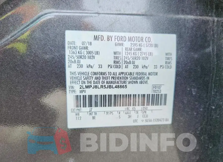 2LMPJ8LR5JBL48865 Photo# 13