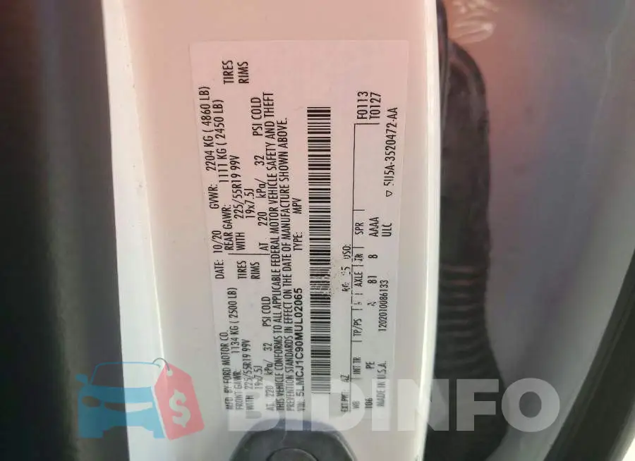 5LMCJ1C90MUL02065 Photo# 13