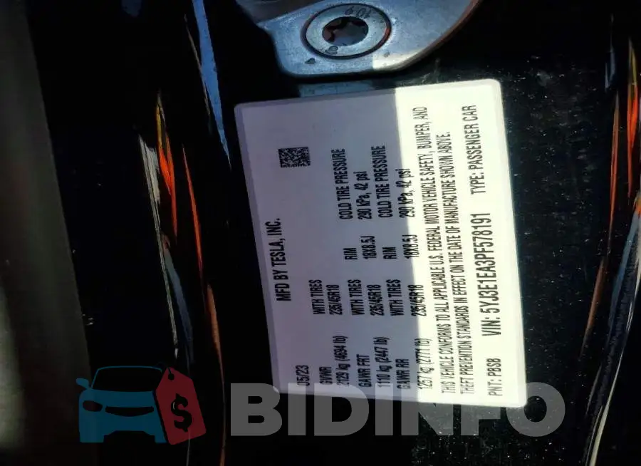 5YJ3E1EA3PF578191 Photo# 13