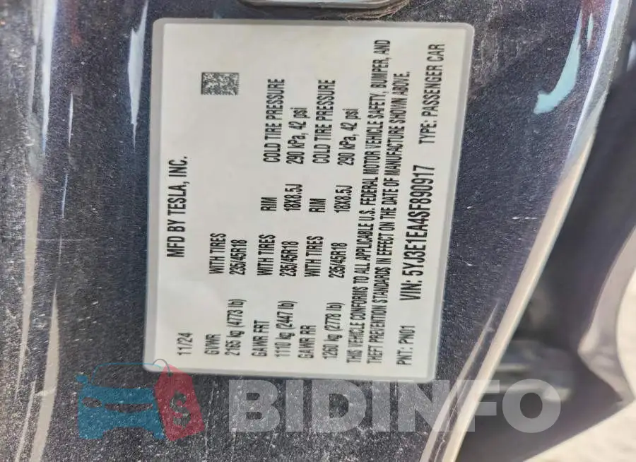 5YJ3E1EA4SF890917 Photo# 12
