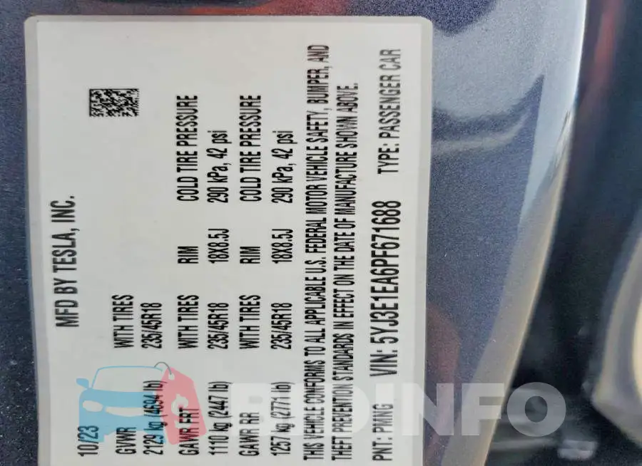 5YJ3E1EA6PF671688 Photo# 12