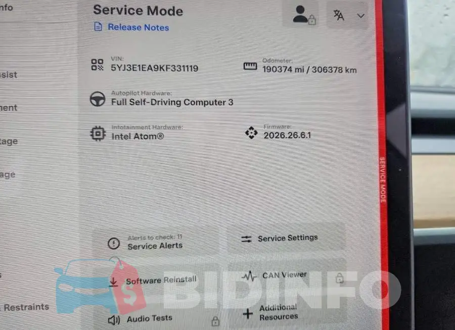 5YJ3E1EA9KF331119 Photo# 9