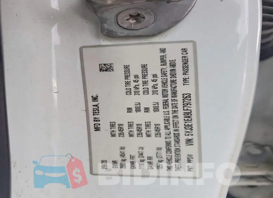 5YJ3E1EA9LF797263 Photo# 13