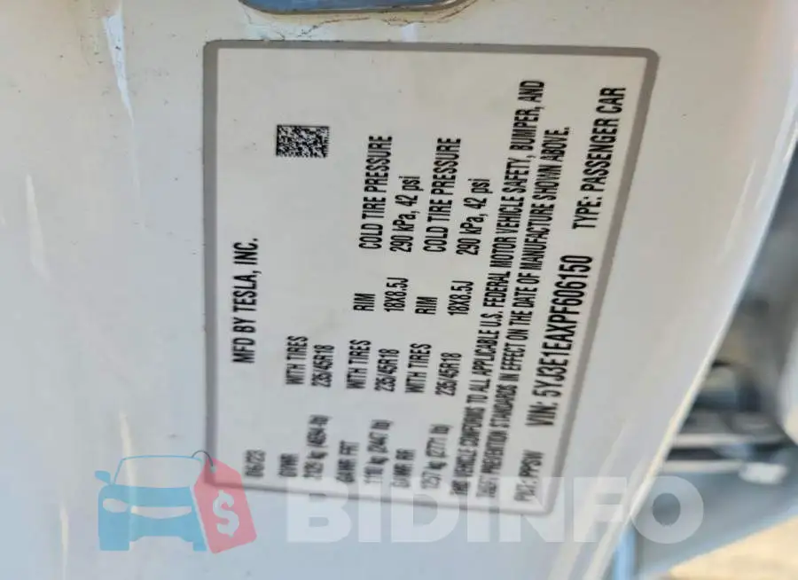 5YJ3E1EAXPF606150 Photo# 13