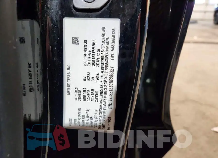 5YJ3E1EB0NF286827 Photo# 12