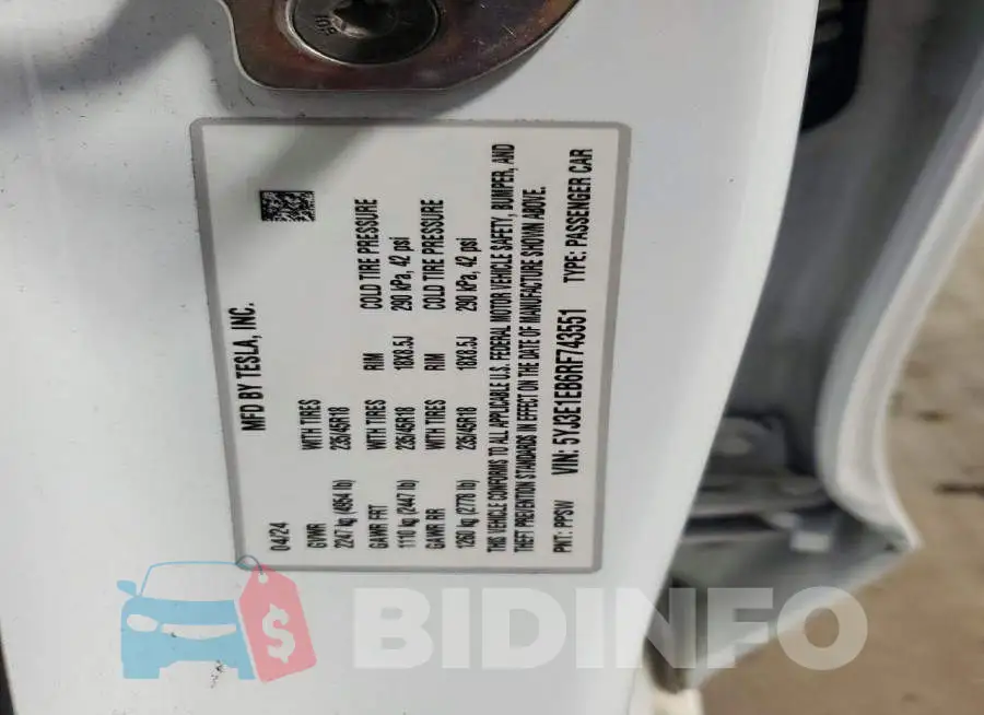 5YJ3E1EB6RF743551 Photo# 12