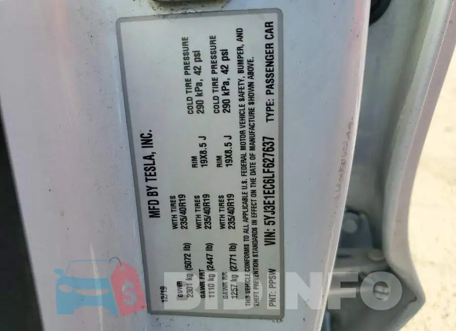 5YJ3E1EC6LF627637 Photo# 12
