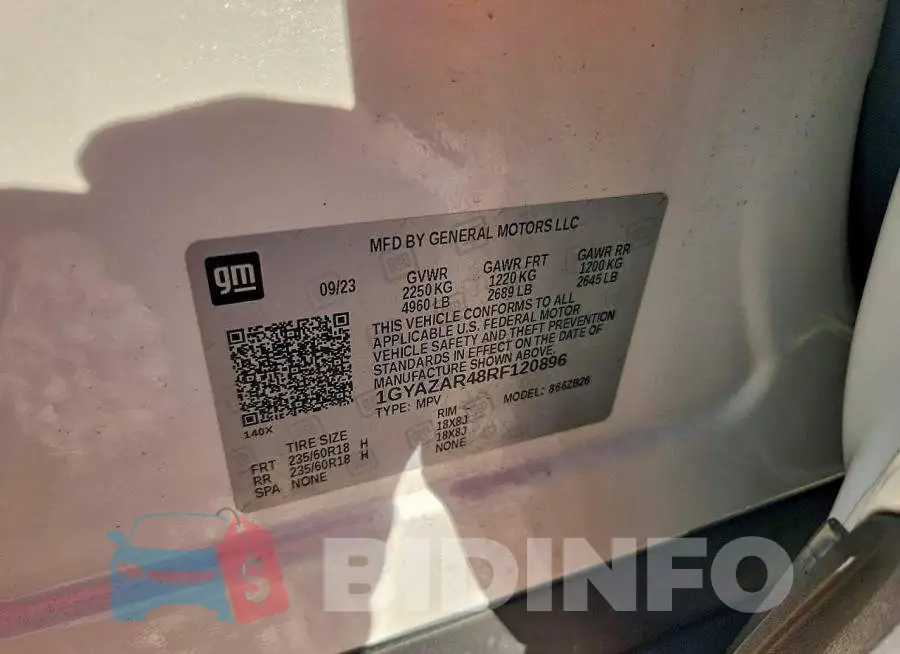 1GYAZAR48RF120896 Photo# 12