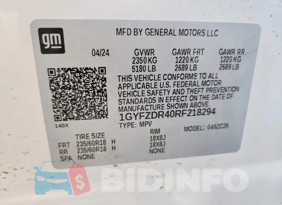 1GYFZDR40RF218294 Photo# 12