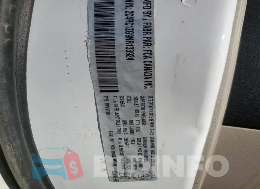 2C4RC1ZG9NR133924 Photo# 13