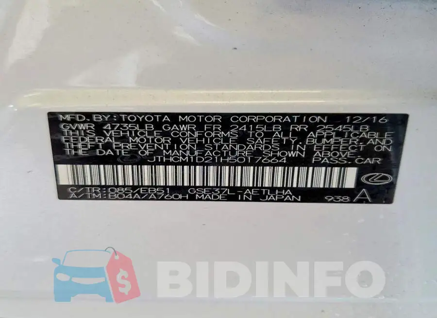JTHCM1D21H5017664 Photo# 13