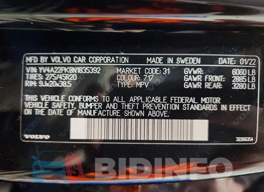 YV4A22PK8N1835392 Photo# 13