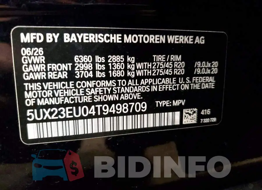 5UX23EU04T9498709 Photo# 13