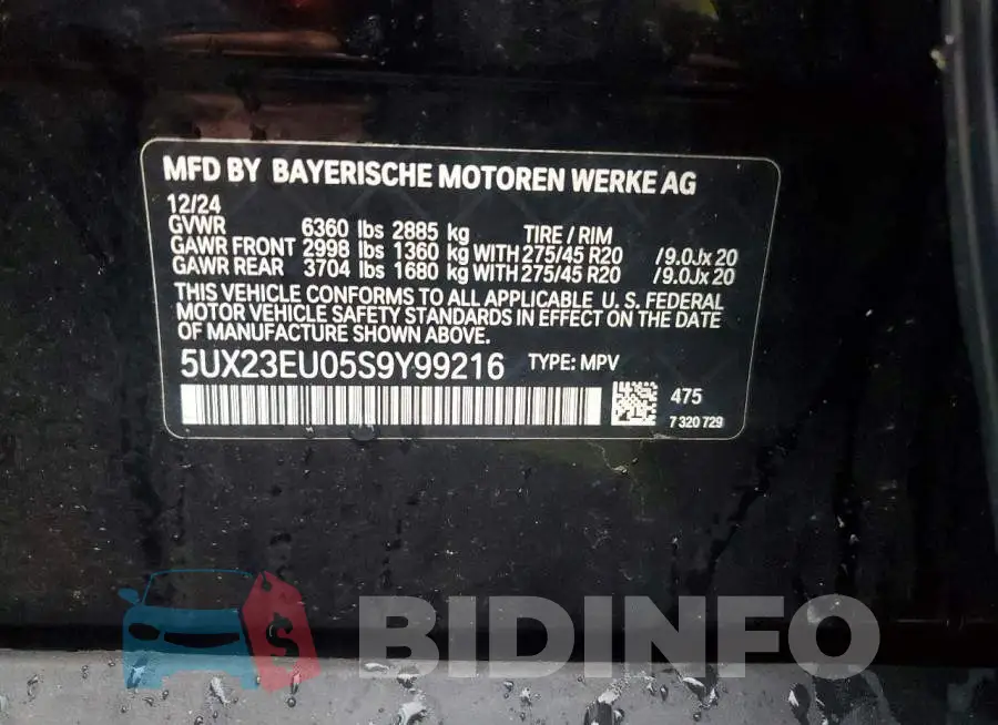 5UX23EU05S9Y99216 Photo# 13