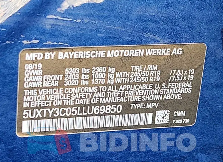 5UXTY3C05LLU69850 Photo# 13
