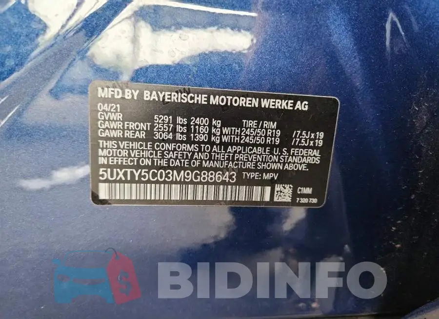 5UXTY5C03M9G88643 Photo# 13