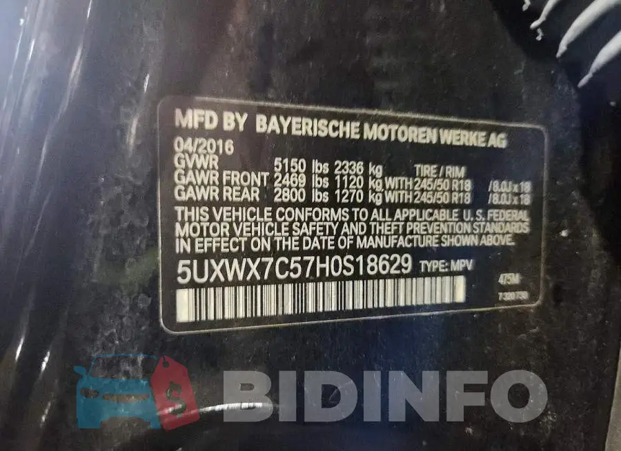 5UXWX7C57H0S18629 Photo# 13