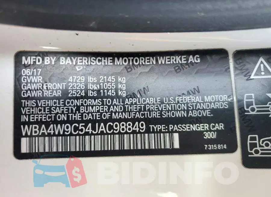 WBA4W9C54JAC98849 Photo# 12