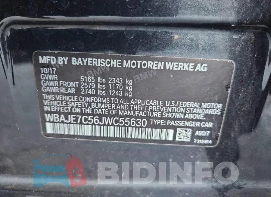 WBAJE7C56JWC55630 Photo# 12