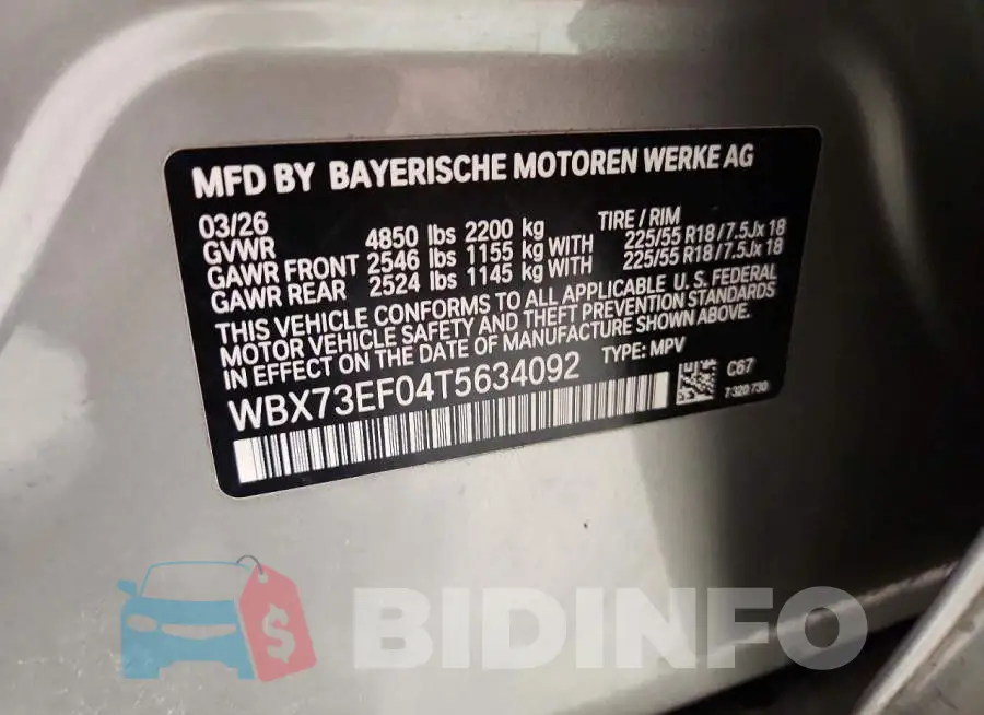WBX73EF04T5634092 Photo# 14