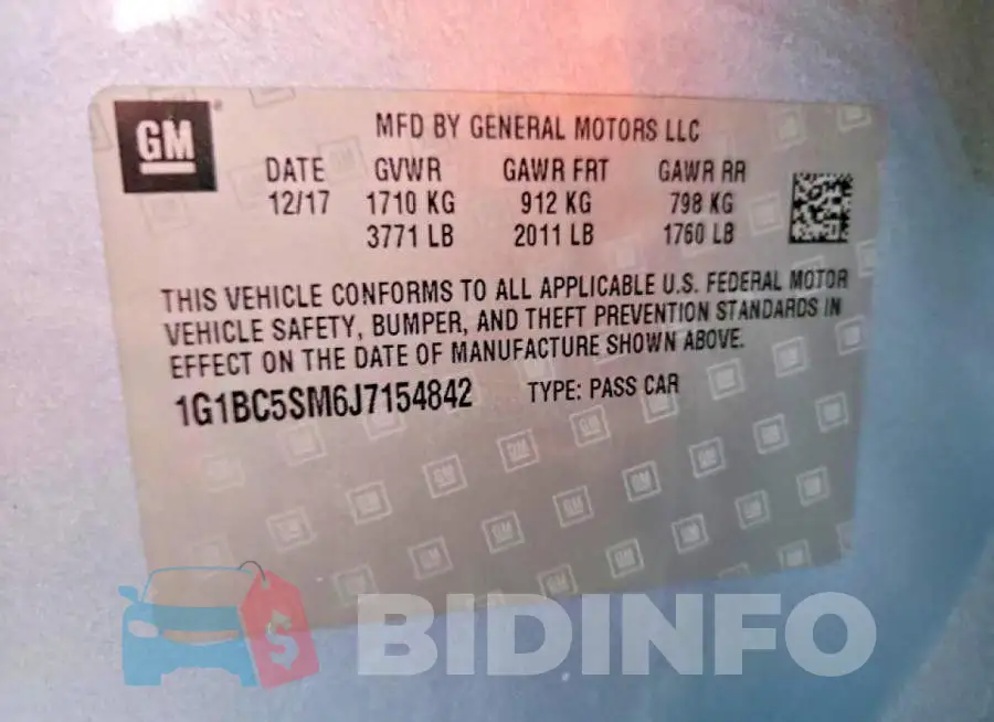 1G1BC5SM6J7154842 Photo# 12