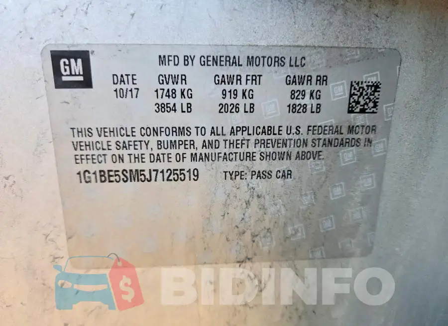 1G1BE5SM5J7125519 Photo# 13